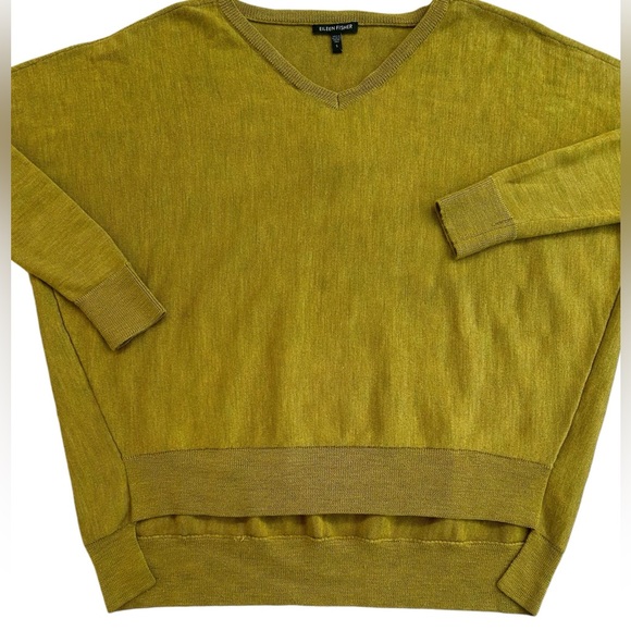 Eileen Fisher Merino Wool Sweater SMALL Boxy High Low Hem Cottagecore Lagenlook - Picture 7 of 16